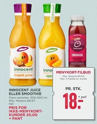 MENY Innocent juice eller smoothie tilbud