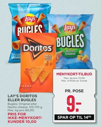 MENY Lay's doritos eller bugles tilbud
