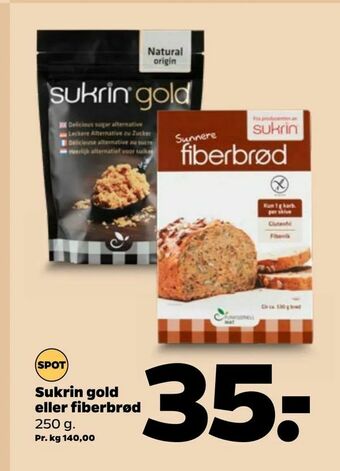 Netto Sukrin gold eller fiberbrød tilbud