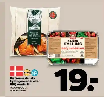 Netto Bistronne danske kyllingeoverlår eller BBQ -underlår tilbud