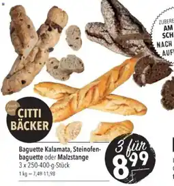 Citti Baguette Kalamata, Steinofen- baguette oder Malzstange tilbud