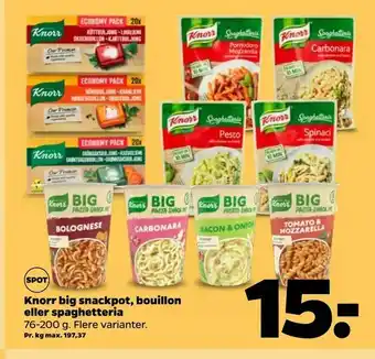 Netto Knorr big snackpot, bouillon eller spaghetteria tilbud
