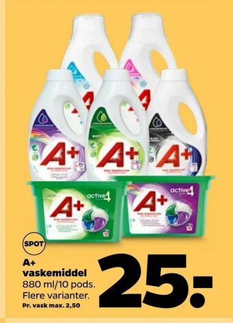 Netto A+ vaskemiddel tilbud
