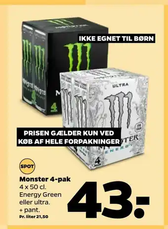Netto Monster 4-pak tilbud