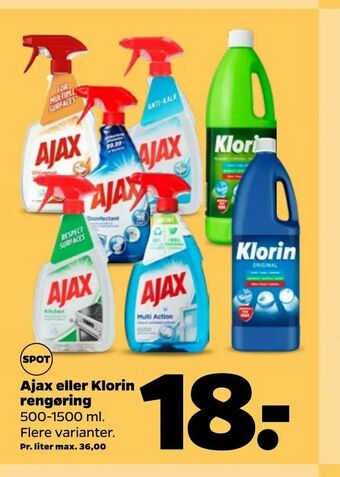 Netto Ajax eller Klorin rengøring tilbud