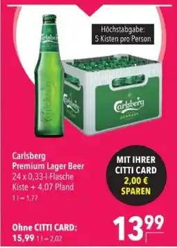 Citti Carlsberg Premium Lager Beer tilbud