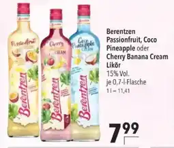 Citti Berentzen Passionfruit, Coco Pineapple oder Cherry Banana Cream Likör tilbud