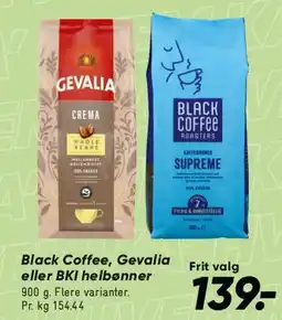 Bilka Black Coffee, Gevalia eller BKI hele bønner tilbud