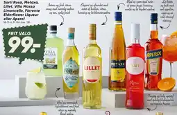 Bilka Sarti Rosa, Metaxa, Lillet, Villa Massa Limoncello, Fiorente Elderflower eller Aperol tilbud