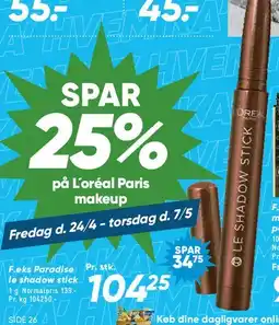 Bilka L'Oréal Paris makeup - SPAR 25% tilbud