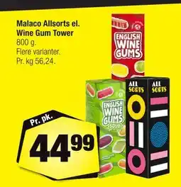Calle Malaco Allsorts el. Wine Gum Tower tilbud