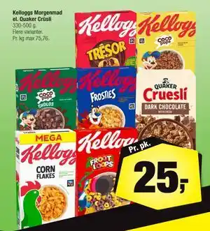 Calle Kelloggs Morgenmad el. Quaker Crüsli tilbud