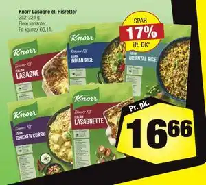 Calle Knorr Lasagne el. Risretter tilbud