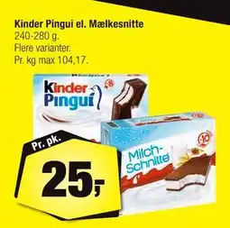 Calle Kinder Pingui el. Mælkesnitte tilbud