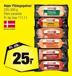 Calle Højer Pålægspølser tilbud