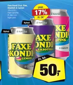 Calle Faxe Kondi 0 kal. Pink, Eksotisk el. Lemon tilbud