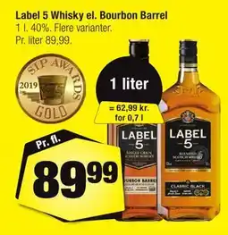 Calle Label 5 Whisky el. Bourbon Barrel tilbud