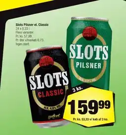 Calle Slots Pilsner el. Classic tilbud