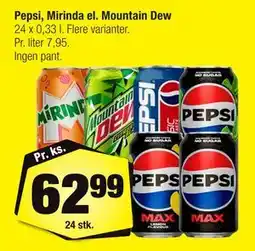 Calle Pepsi, Mirinda el. Mountain Dew tilbud