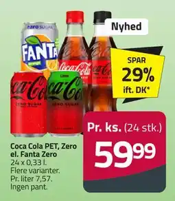 Fleggaard Coca Cola PET, Zero el. Fanta Zero tilbud