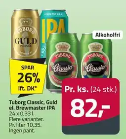 Fleggaard Tuborg Classic, Guld el. Brewmaster IPA tilbud