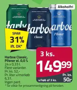 Fleggaard Harboe Classic, Pilsner el. 0,0 % tilbud
