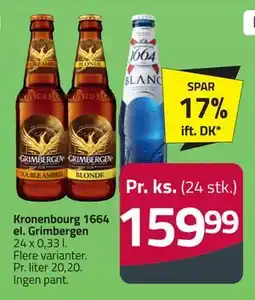 Fleggaard Kronenbourg 1664 el. Grimbergen tilbud