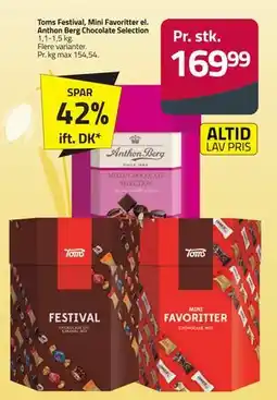 Fleggaard Toms Festival, Mini Favoritter el. Anthon Berg Chocolate Selection tilbud