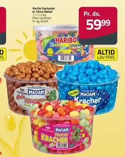 Fleggaard Haribo Kastanjer el. Store Bøtter tilbud