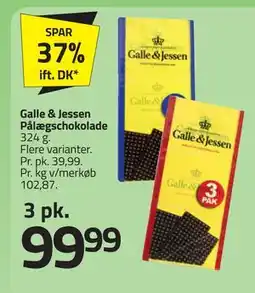 Fleggaard Galle & Jessen Pålægschokolade tilbud