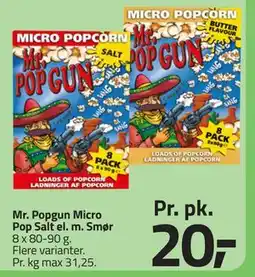 Fleggaard Mr. Popgun Micro Pop Salt el. m. Smør tilbud