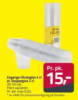 Fleggaard Engangs-Shotsglas 4 cl el. Snapseglas 2 cl tilbud