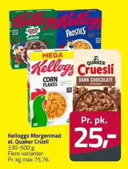 Fleggaard Kelloggs Morgenmad el. Quaker Crüsli tilbud