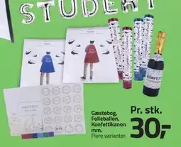 Fleggaard Gæstebog, Folieballon, Konfettikanon mm tilbud