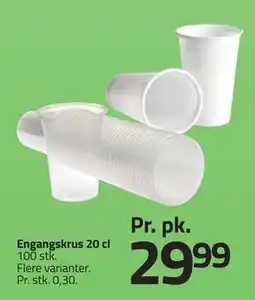 Fleggaard Engangskrus 20 cl tilbud