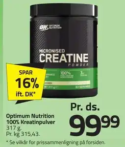 Fleggaard Optimum Nutrition 100% Kreatinpulver tilbud
