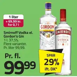 Fleggaard Smirnoff Vodka el. Gordon's Gin tilbud