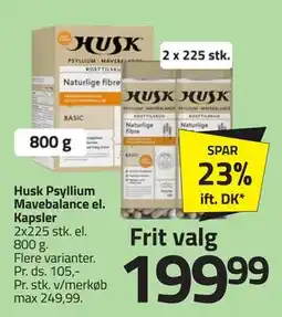 Fleggaard Husk Psyllium Mavebalance el. Kapsler tilbud