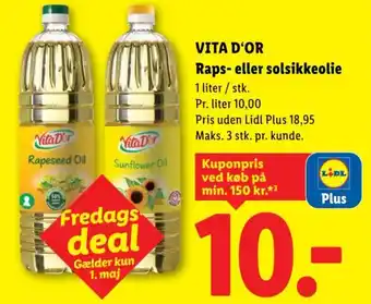 VITA D'OR Raps- eller solsikkeolie