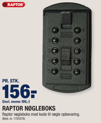 Stark Raptor Nøgleboks tilbud