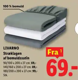 Lidl LIVARNO Stræklagen af bomuldssatin tilbud