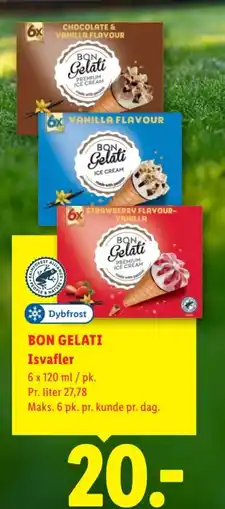 Lidl BON GELATI Isvafler tilbud