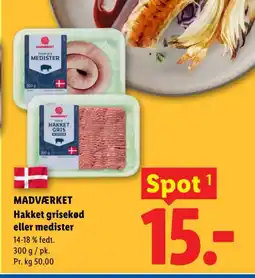 Lidl MADVÆRKET Hakket grisekød eller medister tilbud