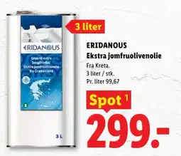 Lidl ERIDANOUS Ekstra jomfruolivenolie tilbud