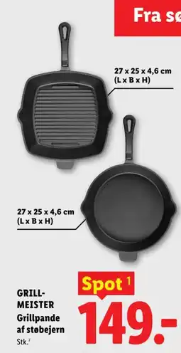 Lidl GRILLMEISTER Grillpande af støbejern tilbud