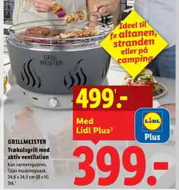 Lidl GRILLMEISTER Trækulsgrill med aktiv ventilation tilbud