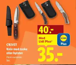 Lidl CRIVIT Kniv med taske eller hylster tilbud