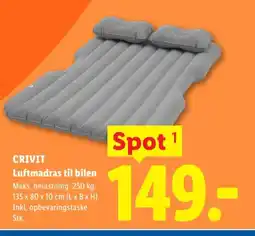 Lidl CRIVIT Luftmadras til bilen tilbud