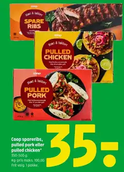 Coop 365 Coop spareribs, pulled pork eller pulled chicken tilbud