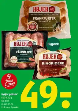 Coop 365 Højer pølser tilbud